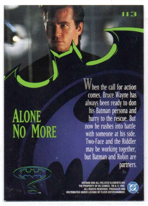 Fleer Ultra 95 DC Comics Batman Forever  - 113 Alone No More