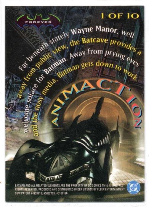 Fleer Ultra 95 DC Comics Batman Forever  - 1 Batman Animaction