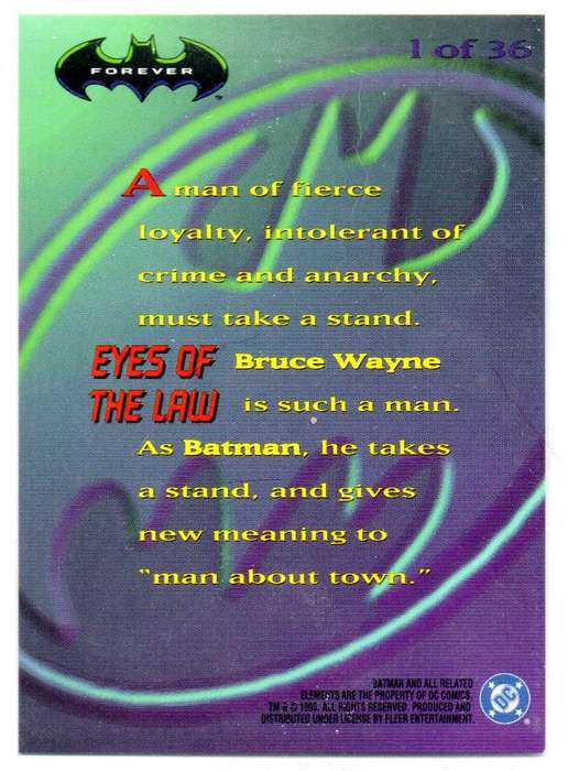 Fleer Ultra 95 DC Comics Batman Forever  - 1 Eyes of the Law Holograms