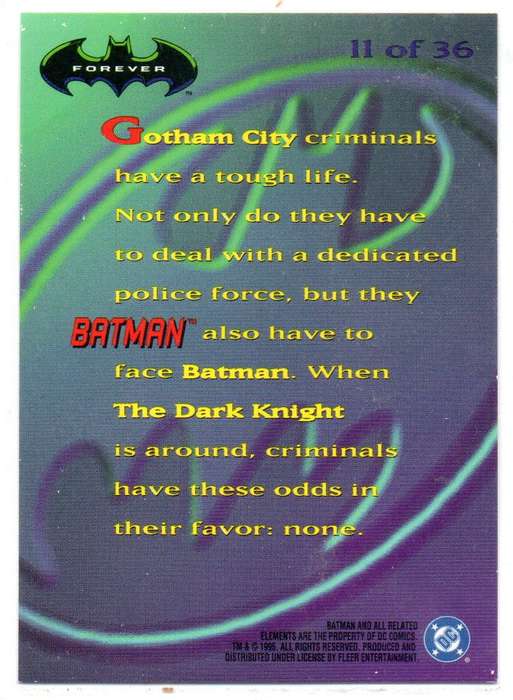 Fleer Ultra 95 DC Comics Batman Forever  - 11 Batman Holograms