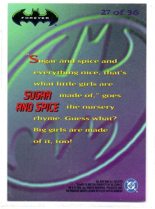 Fleer Ultra 95 DC Comics Batman Forever  - 27 Sugar and Spice Holograms