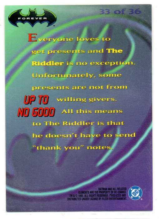 Fleer Ultra 95 DC Comics Batman Forever  - 33 Up to No Good Holograms