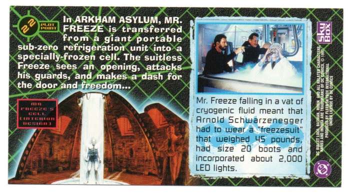 SkyBox Premium 1997 DC Batman & Robin - 22 Mr. Freeze on ice