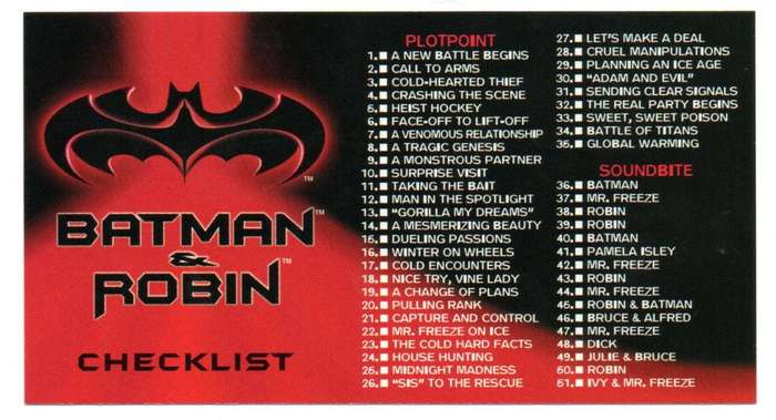 SkyBox Premium 1997 DC Batman & Robin - 70 Checklist