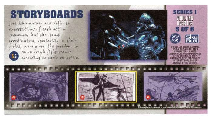 SkyBox Premium 1997 DC Batman & Robin - S1 Series 1 Vaulting over ice 5/6