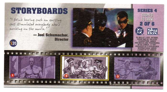 SkyBox Premium 1997 DC Batman & Robin - S4 Series 4 Doomed to thaw 2/6