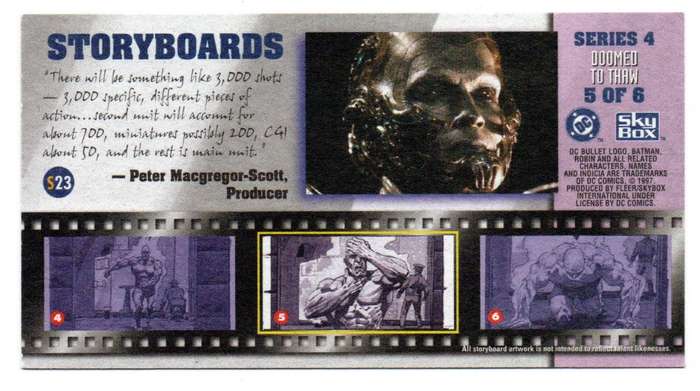 SkyBox Premium 1997 DC Batman & Robin - S4 Series 4 Doomed to thaw 5/6