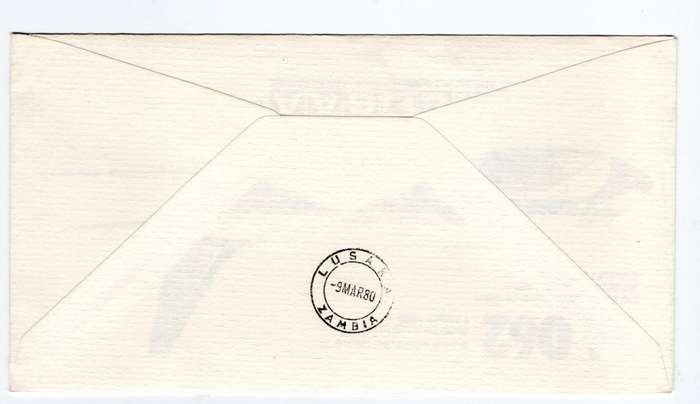 1980 RSA SAA JHB - Lusaka SA 062 First Flight Commemorative Cover 30