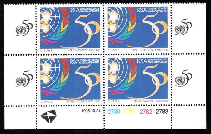 RSA 1995/10/24 50th Anniversary of United Nations Control Blocks