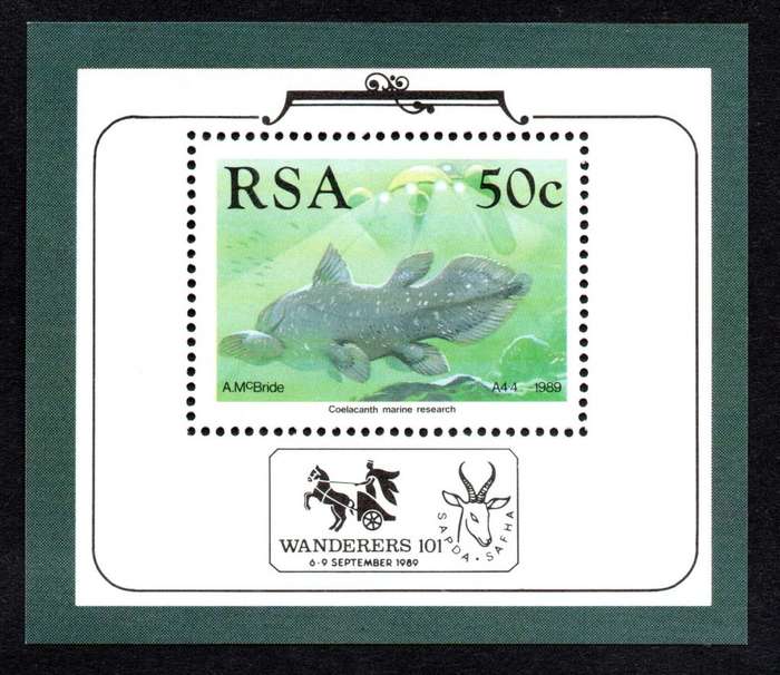 RSA 1989/02/09 Identification of the Coelacanth Miniature Sheet