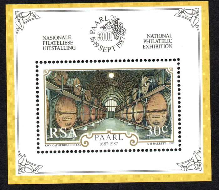 RSA 1987/09/03 300th Anniversary of Paarl Miniature Sheet
