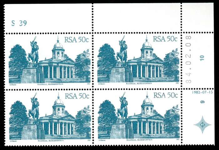 RSA 1984/02/08 4th Definitive issue 50c Cylinder S39 Control Blocks