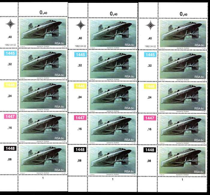 RSA 1982/04/02 Anniversary of Simonstown Control Blocks Set of 16 Errors