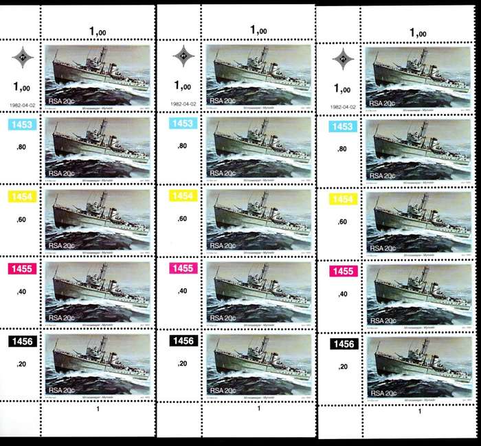 RSA 1982/04/02 Anniversary of Simonstown Control Blocks Set of 16 Errors