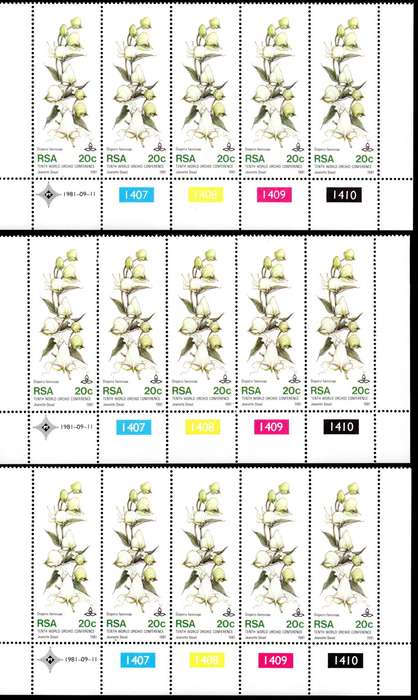 RSA 1981/09/11 Tenth World Orchid Conference Control Blocks Set of 16 Errors