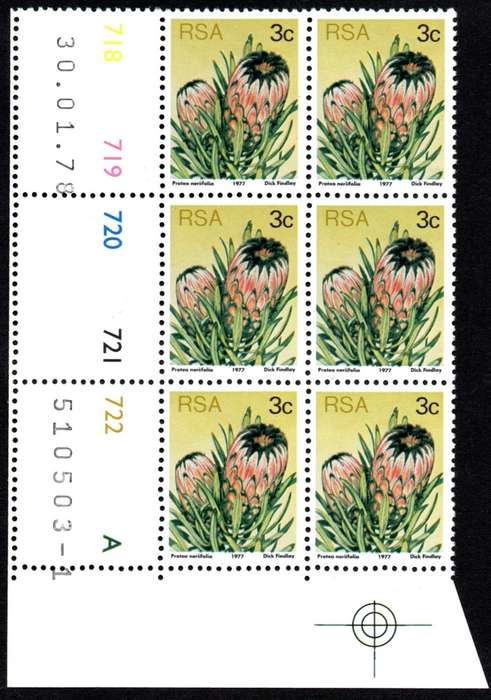 RSA 1978/01/30 3rd Definitive issue 3c Control Blocks Pane A