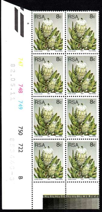 RSA 1982/05/11 3rd Definitive issue 8c Control Blocks Pane B (8 stamps)