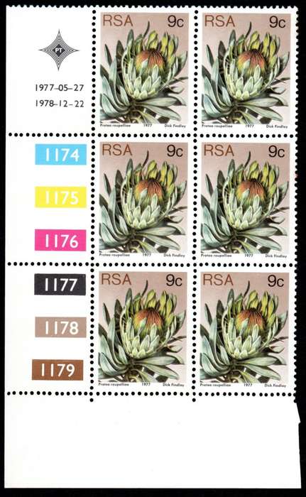 RSA 1977/05/27 & 1978/12/22 3rd Definitive issue 9c Control Blocks