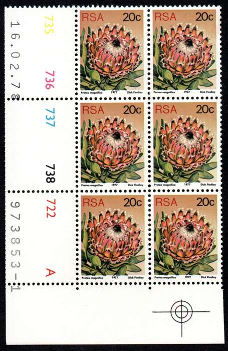 RSA 1978/02/16 3rd Definitive issue 20c Control Blocks Pane A