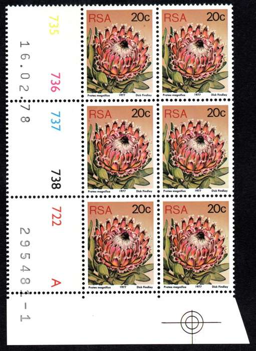 RSA 1978/02/16 3rd Definitive issue 20c Control Blocks Pane A