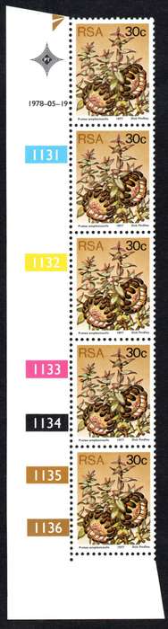 RSA 1978/05/19 RSA 3rd Definitive issue 30c Control Blocks (Strip of 5)