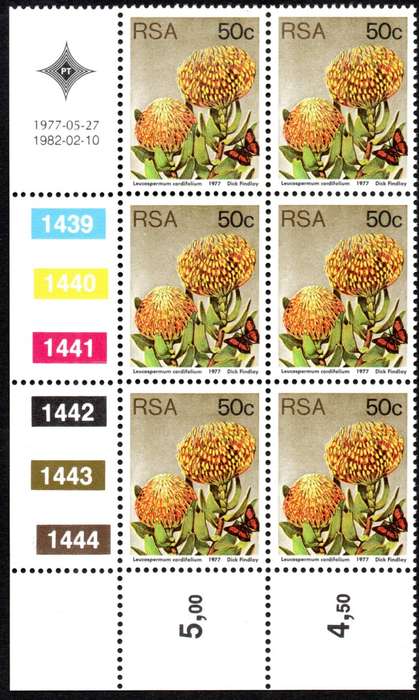 RSA 1977/05/27 & 1982/02/10 3rd Definitive issue 50c Control Blocks