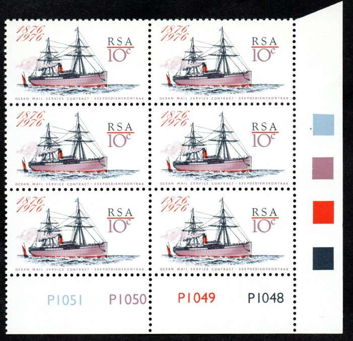 RSA 1976/10/05 Centenary of Ocean Mail Service Contract  Control Blocks