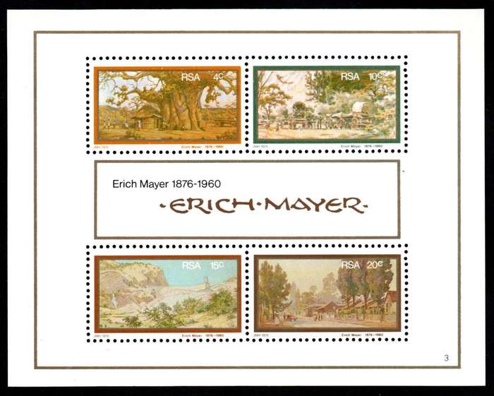 RSA 1976/02/20 Birth Centenary of Erich Mayer Miniature Sheet
