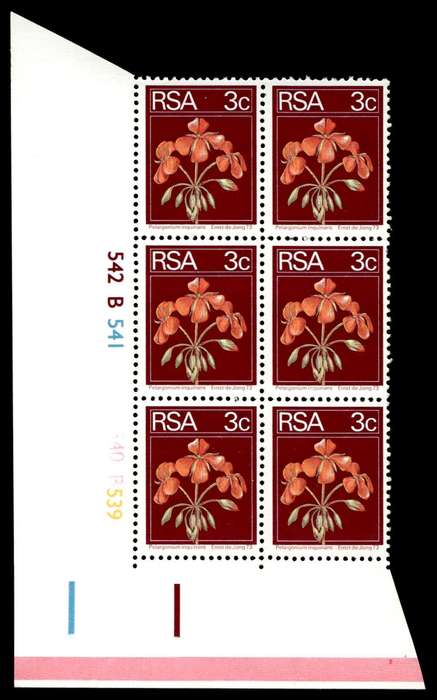RSA 2nd Definitive issue 3c Control Blocks Cylinder 542 Pane B
