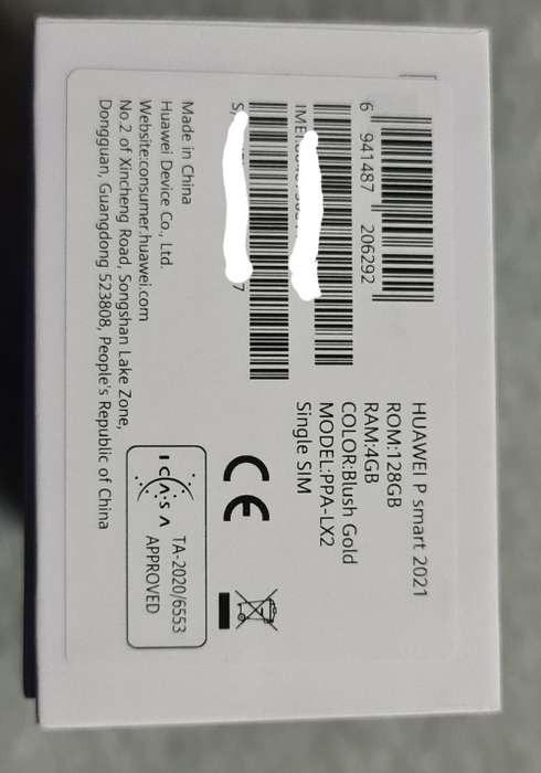 Brand New Huawei P Smart 2021 128GB Single SIM - Blush Gold (Open Box)