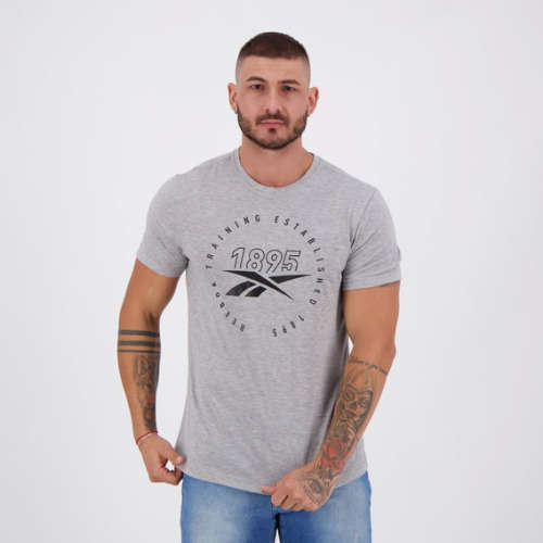 REEBOK Graphic Series Speedwick Tee Grey EW3849 - Size Medium