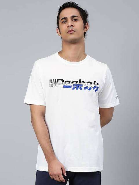 REEBOK Men`s Meet You There Short Sleeve Tee White EV5740 - Size Large