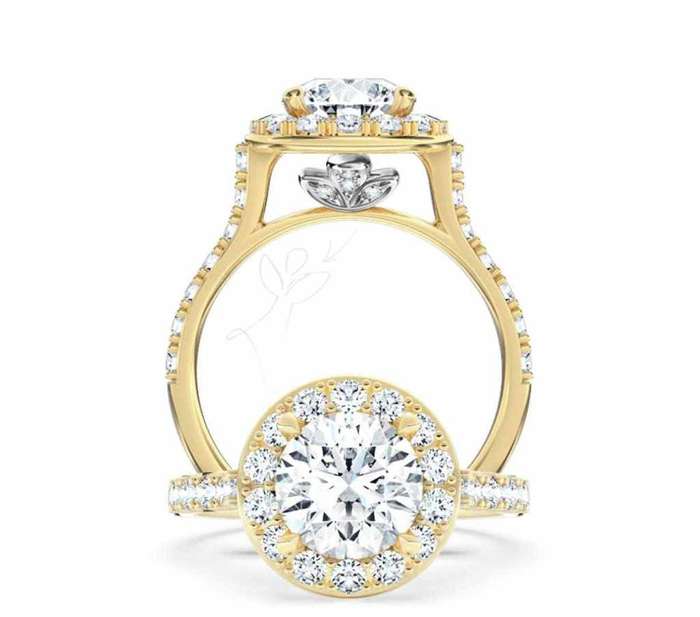 Browns 18ct Yellow Gold 0.31ct Diamond Halo Ring - Evaluation R58000