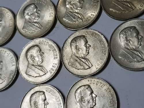 SOUTH AFRICAN ONE RAND COINS,1967