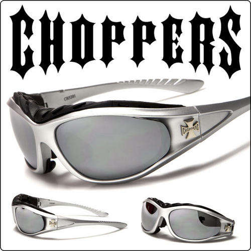 Mirrored Choppers Motorcycle Goggles Silver Sunglasses