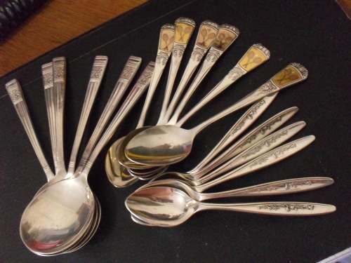 3 SETS OF 6 EACH  VINTAGE TEASPOONS