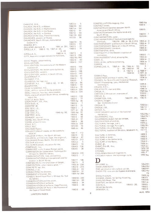 Lantern Indeks / Index - from 1949 to 1973 (Scarce)