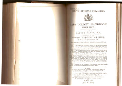 Handbooks on British Colonies 1908, include South Africa