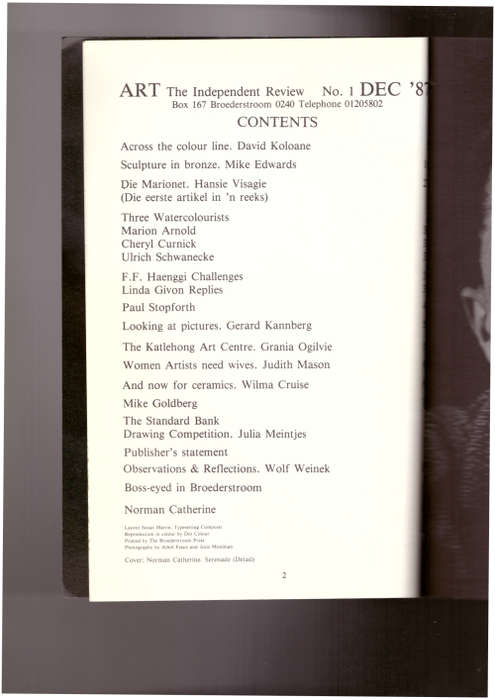 ART The independent Review No. 1 Dec. 1987