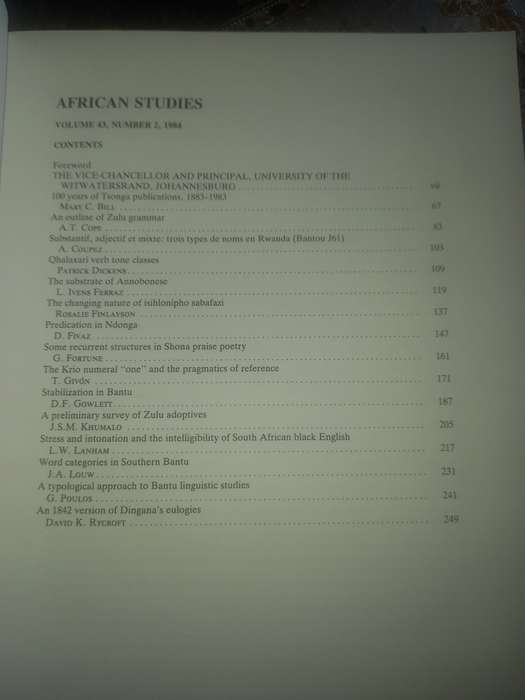 African Studies, Rramalebanya, volume 43 - number 2 - 1984