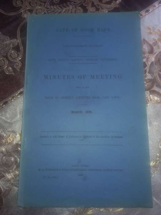 South African Railway Conference (blue book) 1898