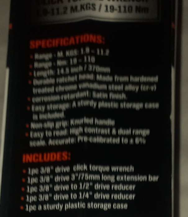 Click Torque Wrench