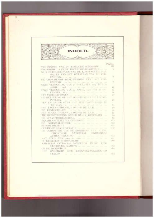 Gedenkboek uitgegeven door de Vereniging van Onderwijzers en Onderwijzeressen in Zuid-Afrika