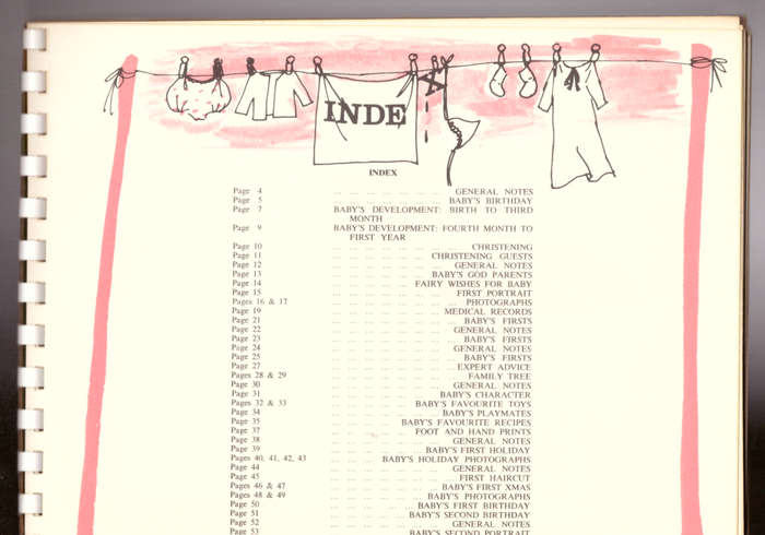 Baby`s Diary, vintage South African baby`s birth book