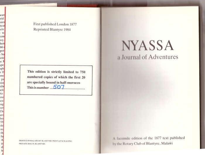 Nyassa a Journal of Adventures