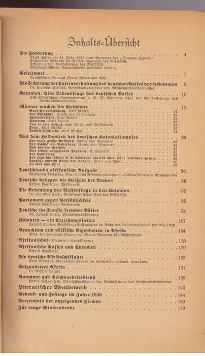 Das deutsche koloniale Jahrbuch 1938, Kolonien, ein Kapitel deutscher Ehre