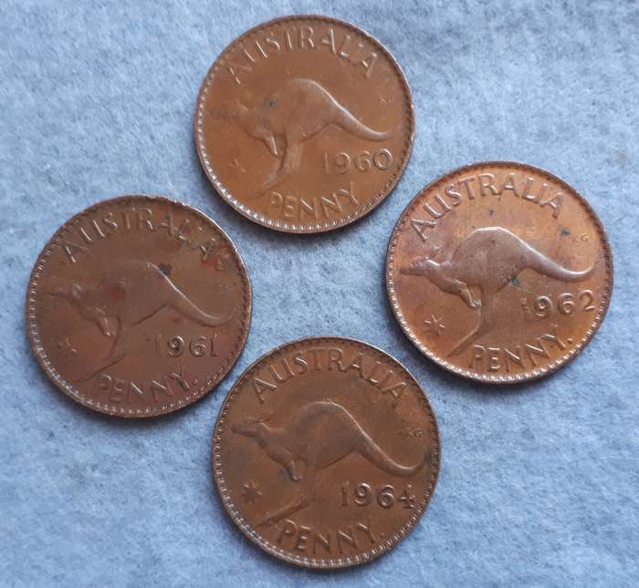 1960 - 1964 Australia one penny lot