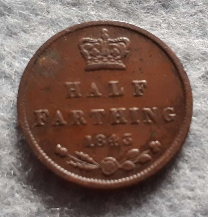 1843 Great Britain  1/2 farthing