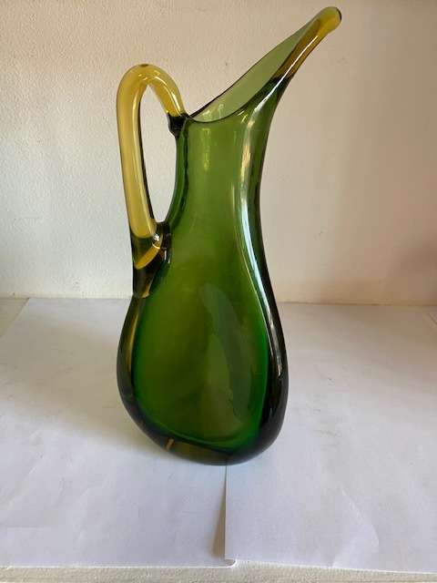 Sommerso Murano Vase Green