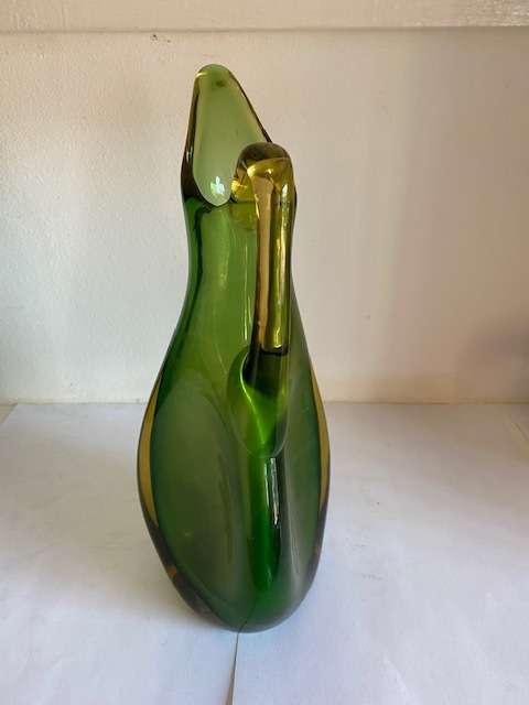 Sommerso Murano Vase Green